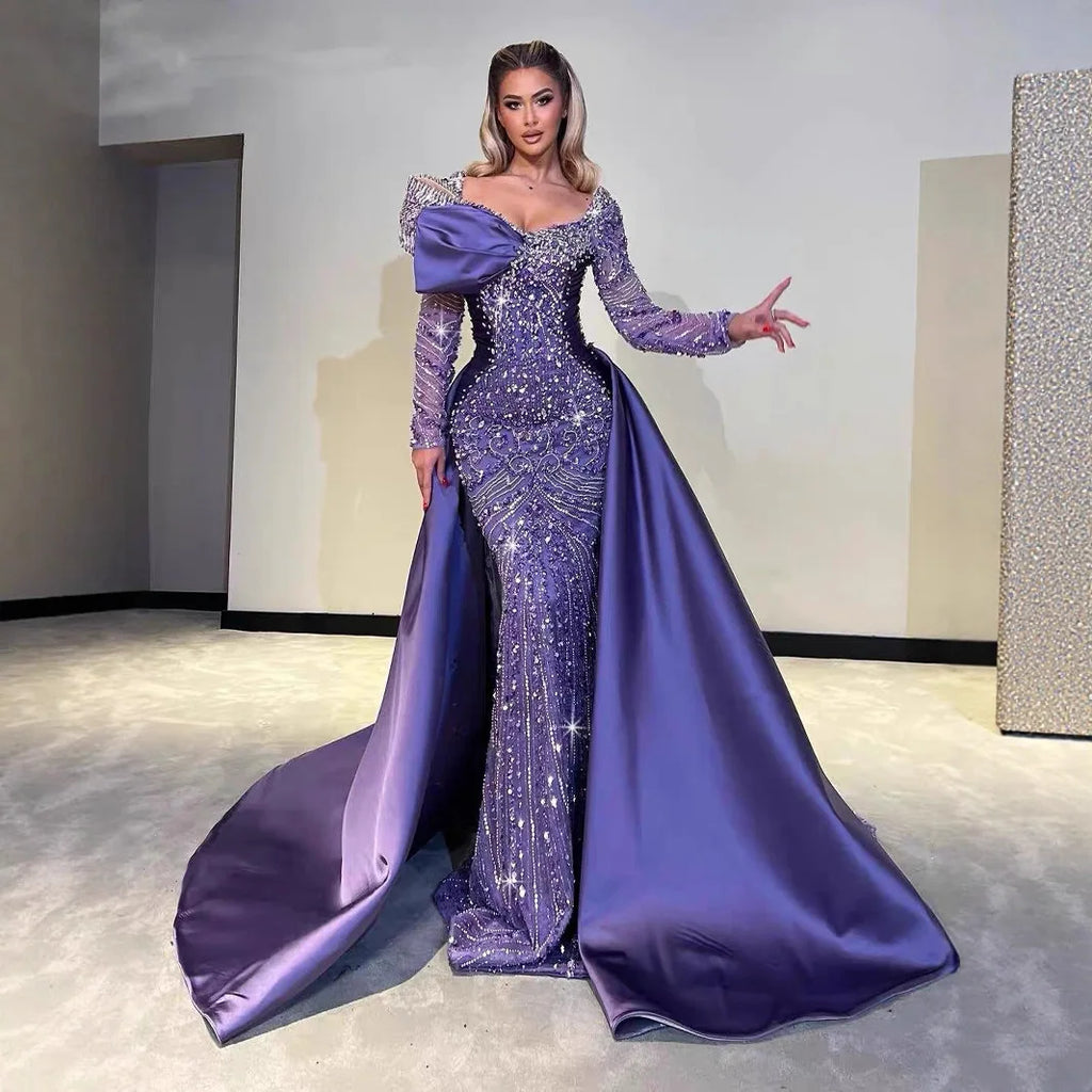 GOD MAJOR 1Olive Green Satin Cape Evening Gown