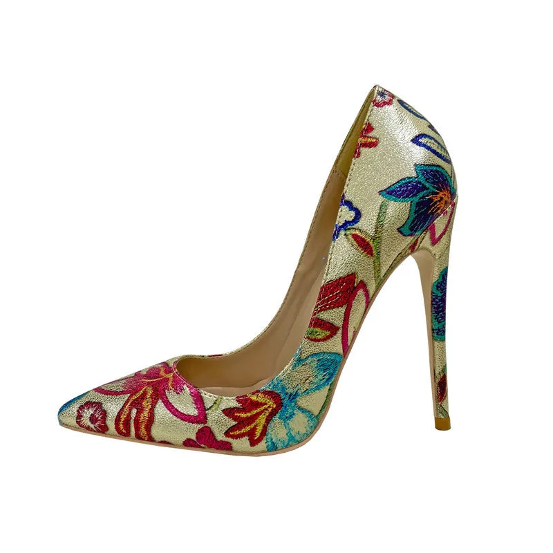Neon Rainbow Swirl Stiletto Pumps