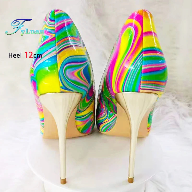 Blue Iridescent Slingback Stiletto Heels