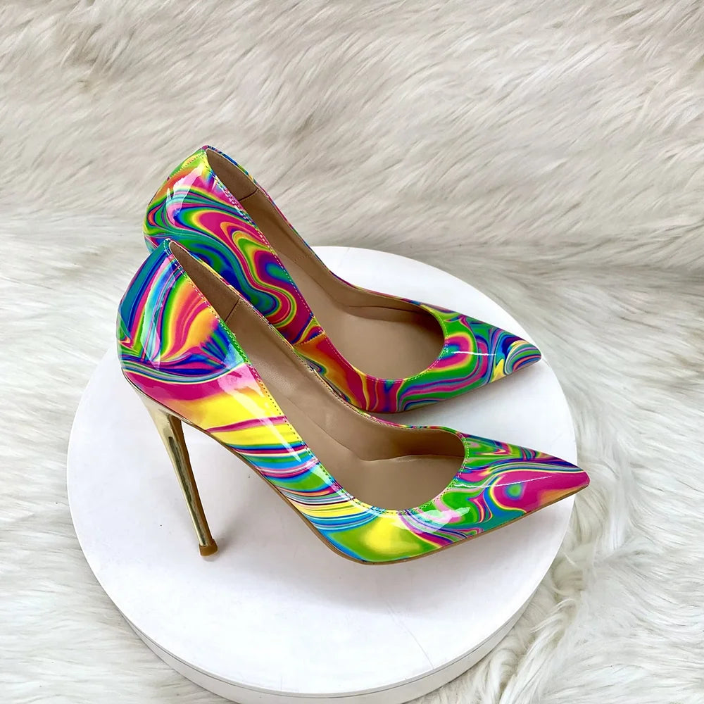 Abstract  Print Stiletto Pumps