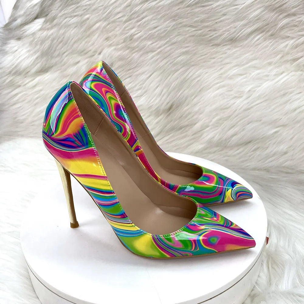 Abstract  Print Stiletto Pumps