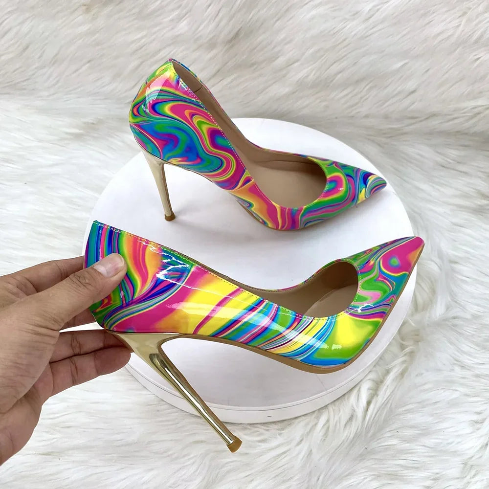 Abstract  Print Stiletto Pumps