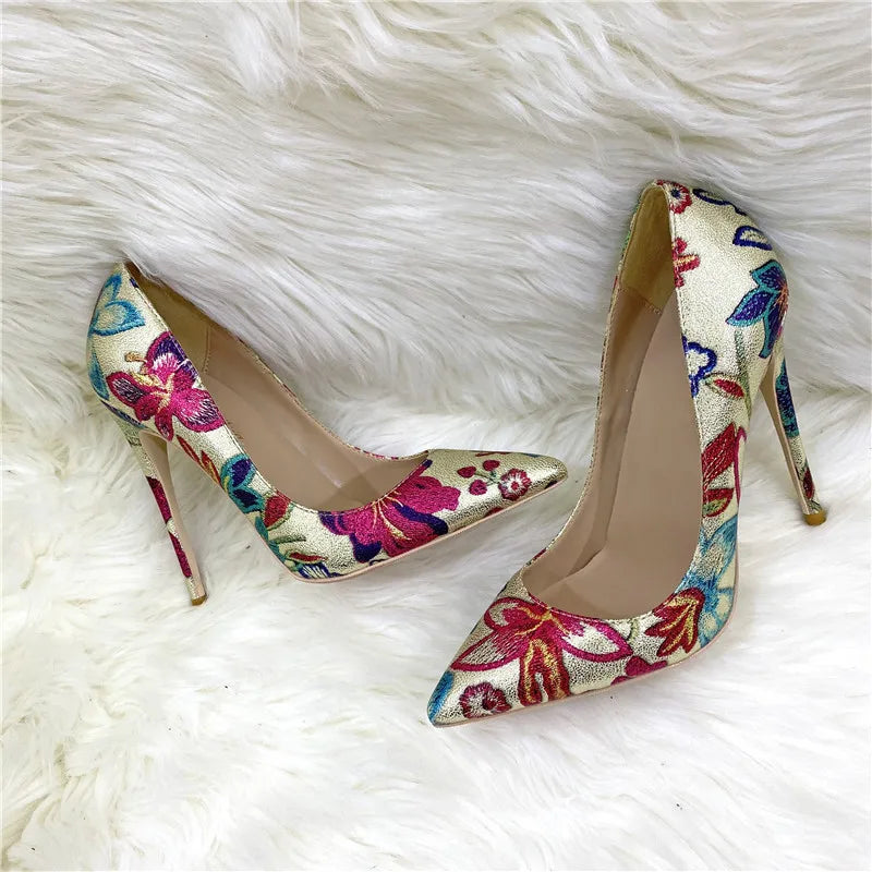 Crystal Ombre Glitter Pointed  Toe Pumps