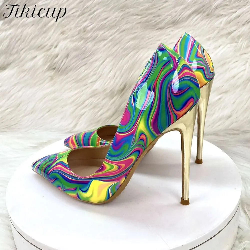 Abstract  Print Stiletto Pumps
