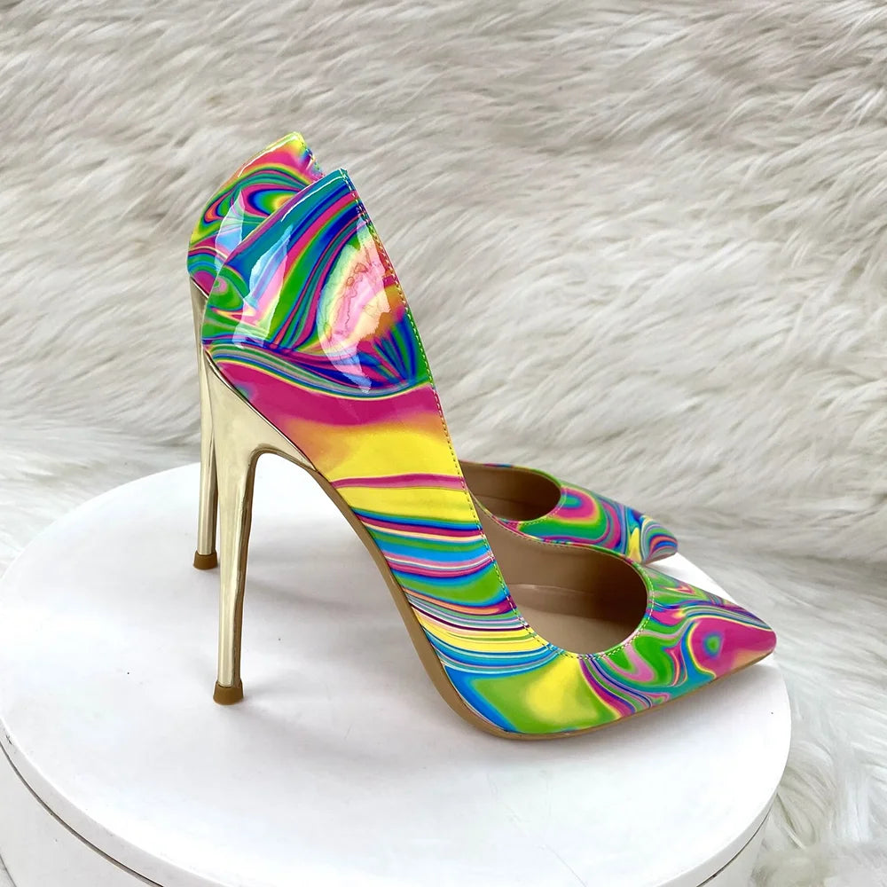 Abstract  Print Stiletto Pumps