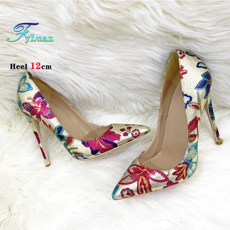 Crystal Ombre Glitter Pointed  Toe Pumps