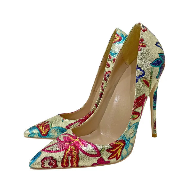 Neon Rainbow Swirl Stiletto Pumps